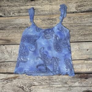 Blue Paisley Camisole Top Womens Size XL